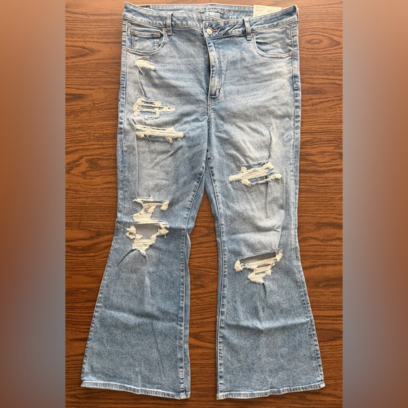 American Eagle Outfitters Denim - American Eagle Outfitters Light Blue Distressed Flare Jeans